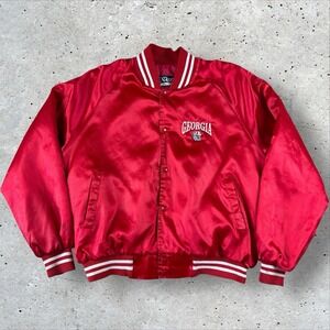 Vintage Georgia Bulldogs Varsity‎ Satin Jacket Men's XL UGA Nasco 80s 90s